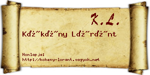 Kökény Lóránt névjegykártya