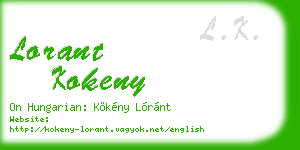 lorant kokeny business card
